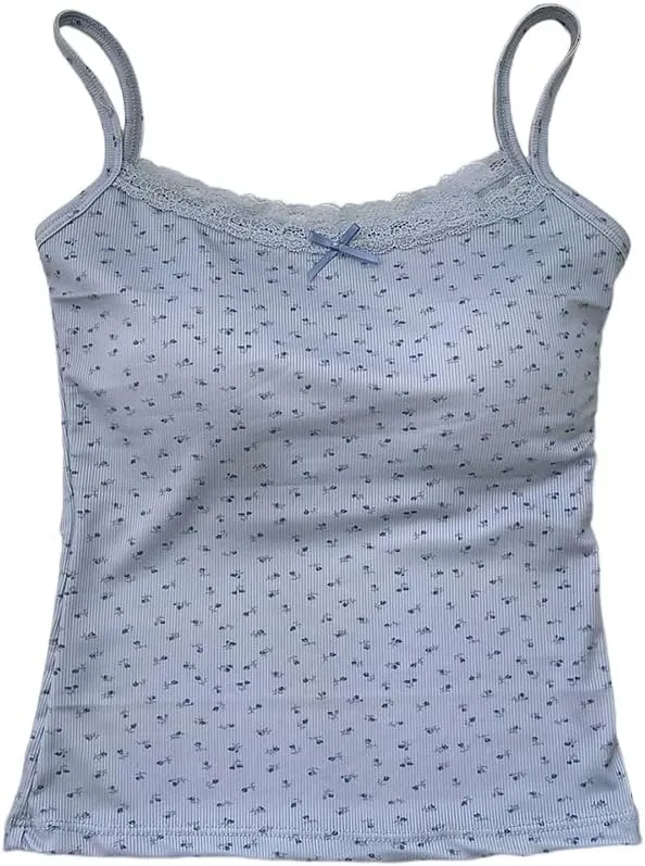 Zcargel Women Tank Top 1/2/4PCS Floral Lace Camisole Hot Girl Thin Straps Camisole Women Summer Tank Tops for 80-120 Lbs