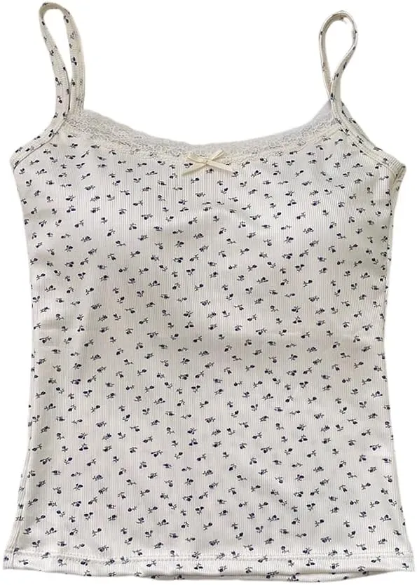 Zcargel Women Tank Top 1/2/4PCS Floral Lace Camisole Hot Girl Thin Straps Camisole Women Summer Tank Tops for 80-120 Lbs