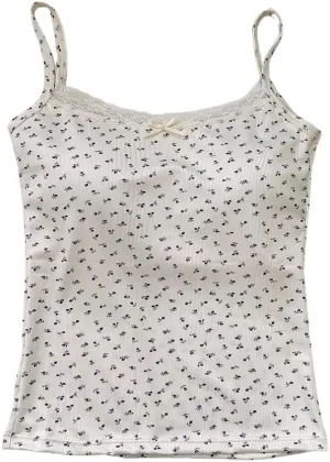 Zcargel Women Tank Top 1/2/4PCS Floral Lace Camisole Hot Girl Thin Straps Camisole Women Summer Tank Tops for 80-120 Lbs