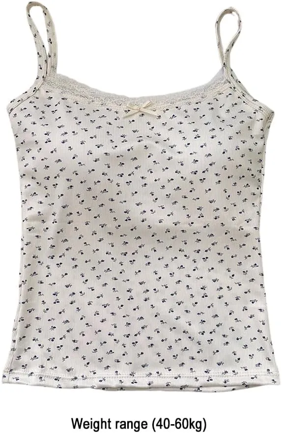 Zcargel Women Tank Top 1/2/4PCS Floral Lace Camisole Hot Girl Thin Straps Camisole Women Summer Tank Tops for 80-120 Lbs