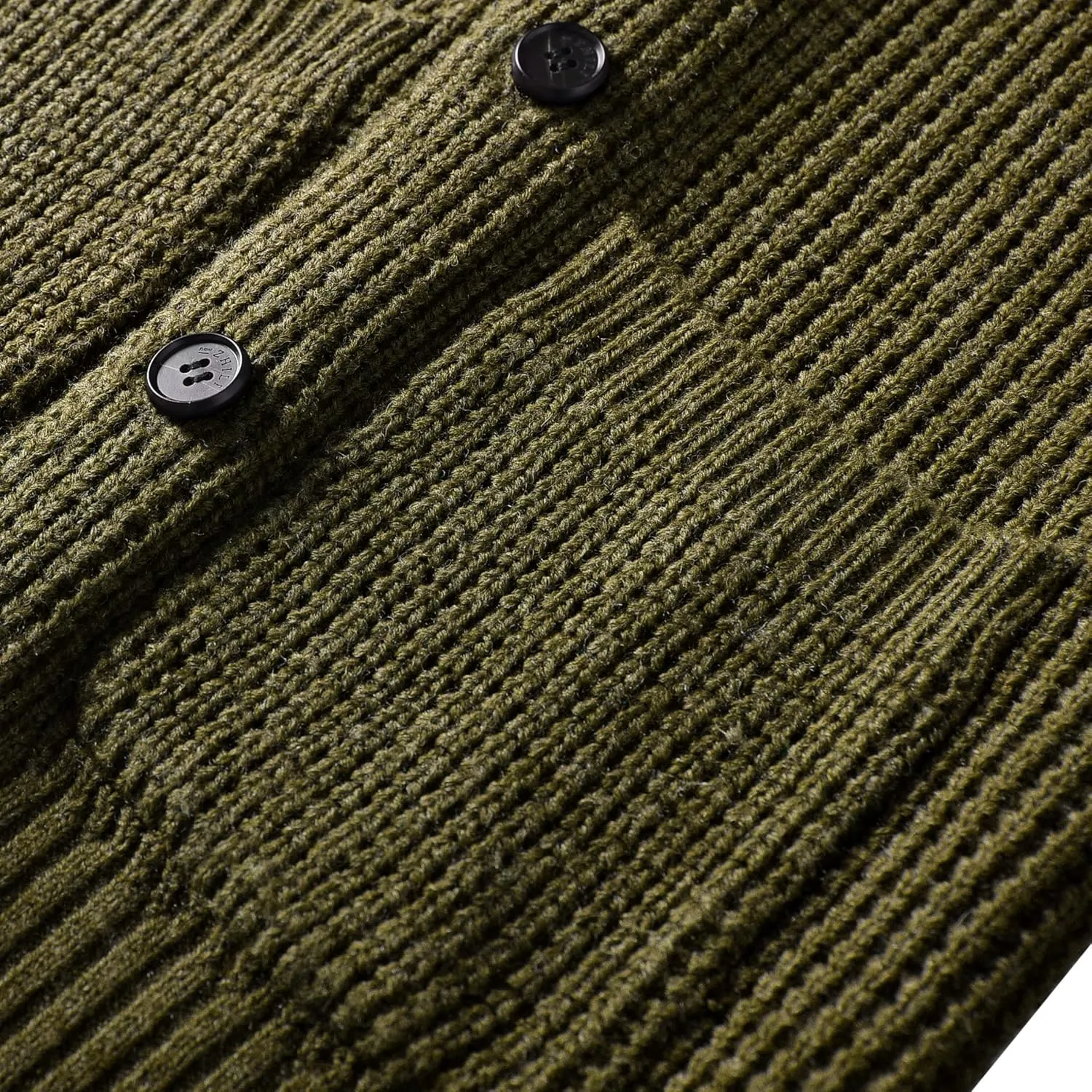 ZHILI Men's Casual Slim Thick Knitted Shawl Collar Cardigan Sweaters Pockets