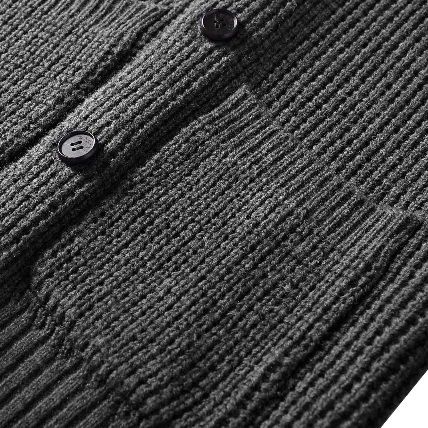 ZHILI Men's Casual Slim Thick Knitted Shawl Collar Cardigan Sweaters Pockets