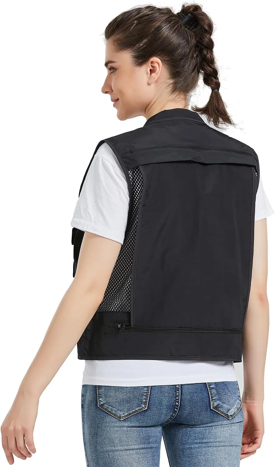 Ziker Women Mesh Breathable Outdoor Quick Dry Safair Cargo Fishing Travel Vest with Multiple Pockets