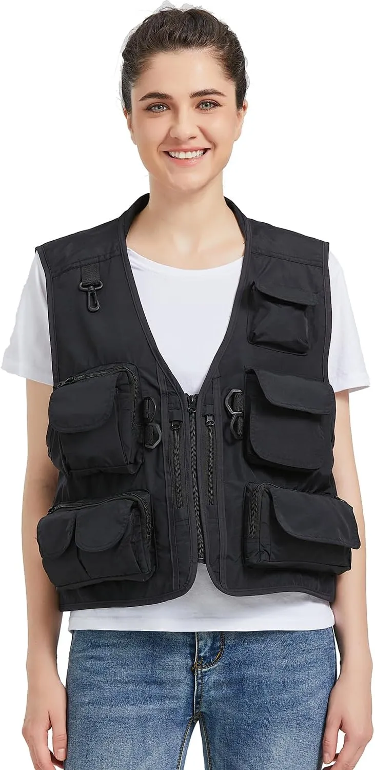Ziker Women Mesh Breathable Outdoor Quick Dry Safair Cargo Fishing Travel Vest with Multiple Pockets