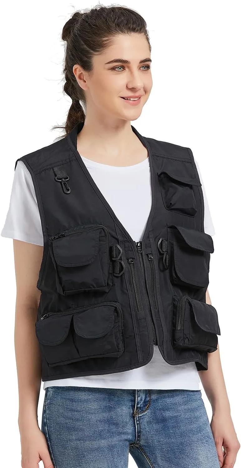 Ziker Women Mesh Breathable Outdoor Quick Dry Safair Cargo Fishing Travel Vest with Multiple Pockets