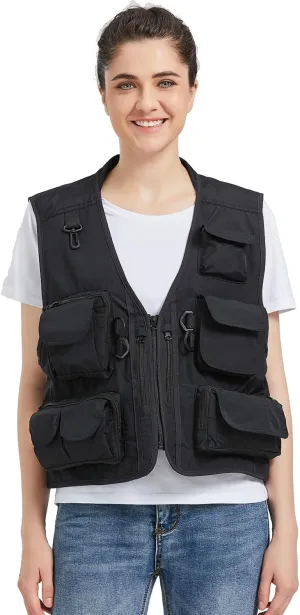 Ziker Women Mesh Breathable Outdoor Quick Dry Safair Cargo Fishing Travel Vest with Multiple Pockets