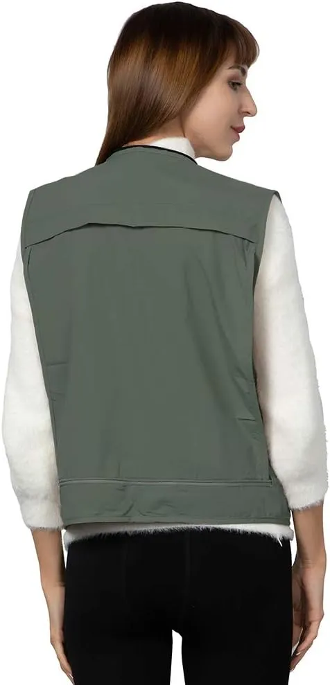 Ziker Women Mesh Breathable Outdoor Quick Dry Safair Cargo Fishing Travel Vest with Multiple Pockets
