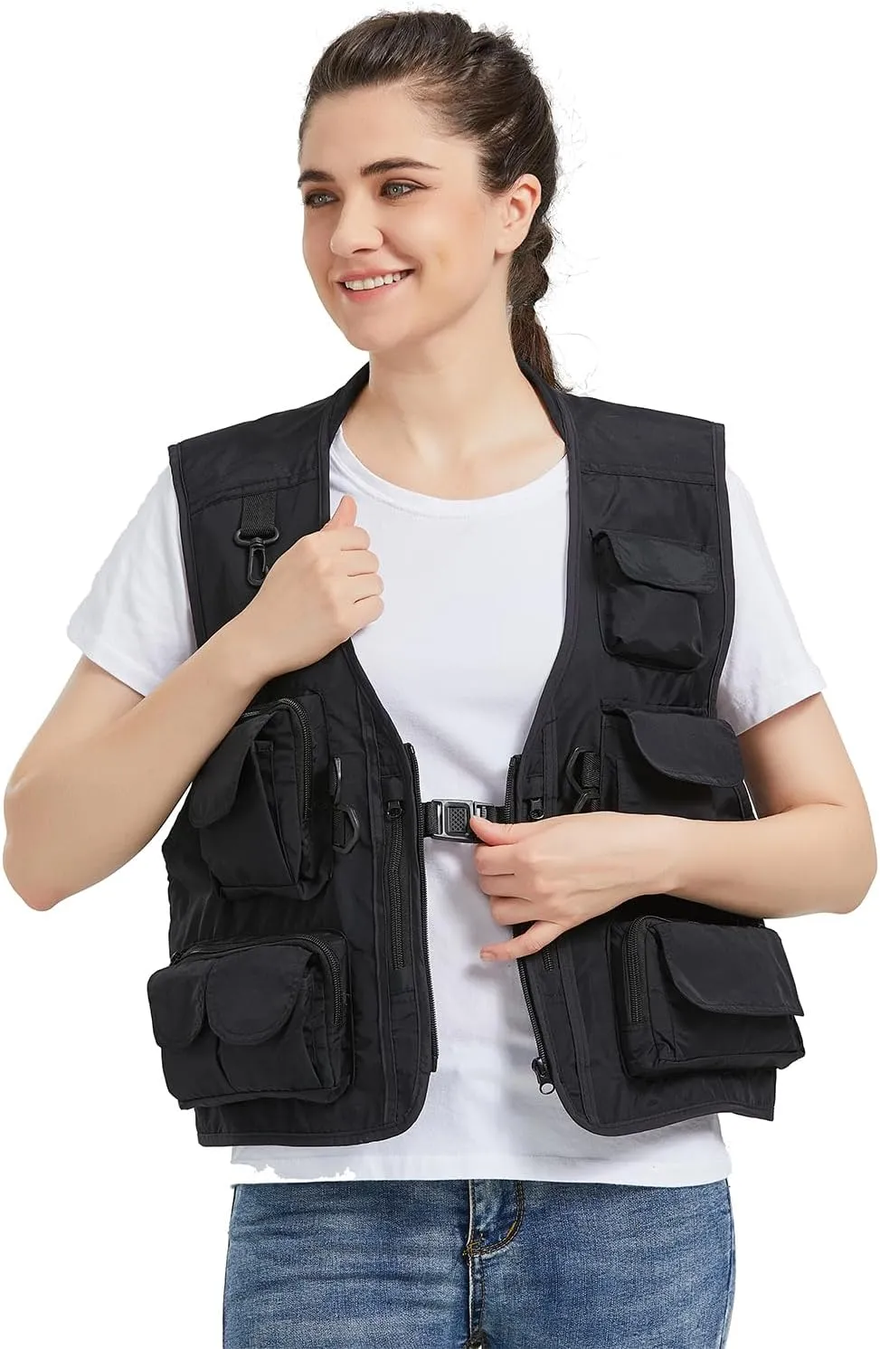 Ziker Women Mesh Breathable Outdoor Quick Dry Safair Cargo Fishing Travel Vest with Multiple Pockets
